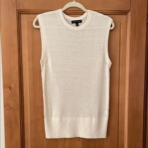 Banana Republic White Sleeveless Knit Top